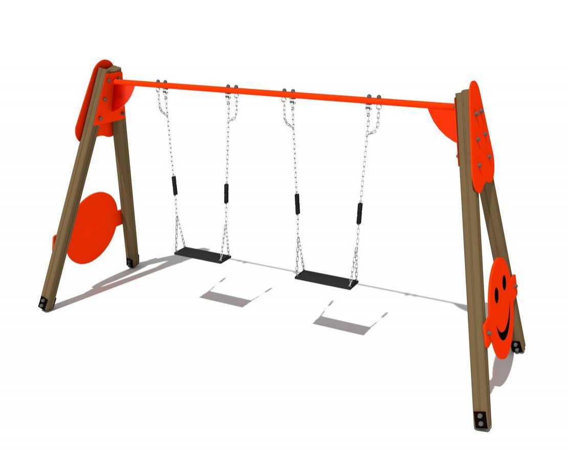 Качели деревянные Смайлик ИО 01160 - вид 2