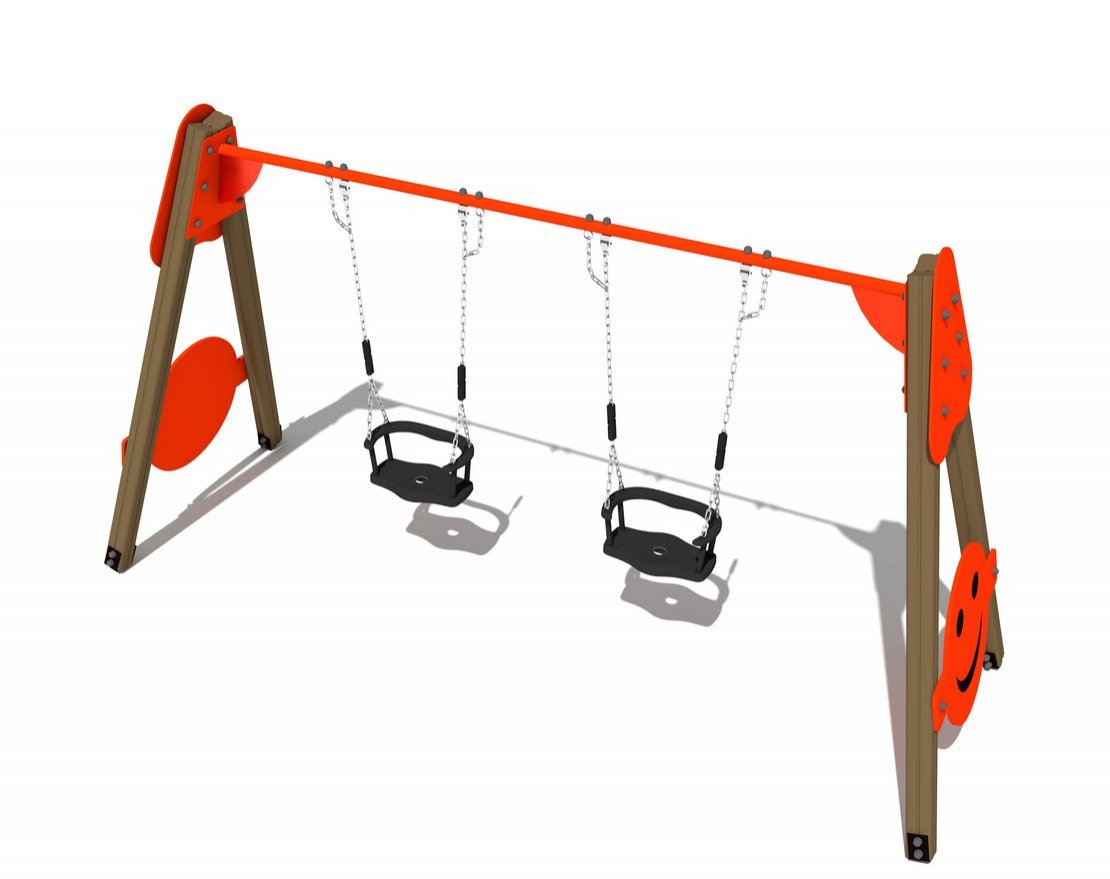 Качели деревянные Смайлик ИО 01160 - вид 4
